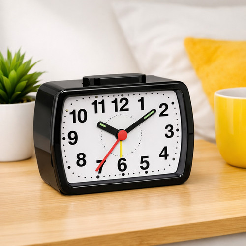 Widdop black oblong alarm - black,