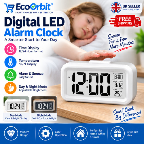 Digital led bedside snooze - led,
