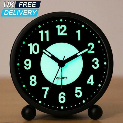 Black silent bedside alarm - black,