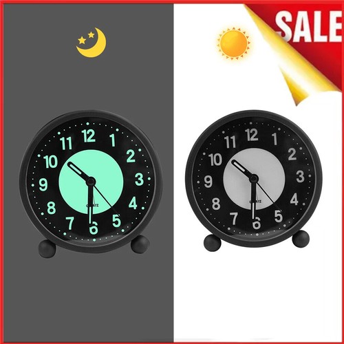 Black silent bedside alarm - black,