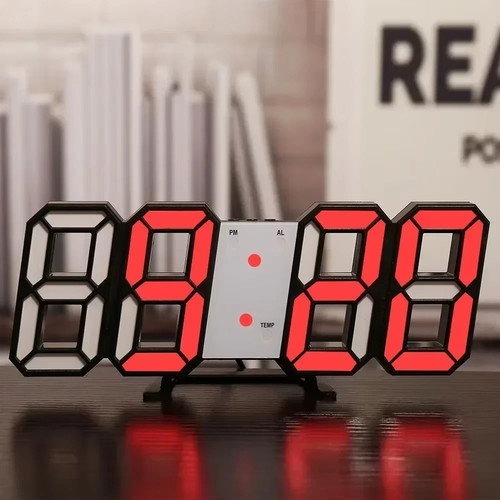 Led digital clock - 3d, wall