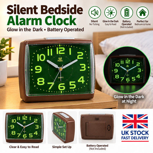 Silent bedside alarm clock - silent,